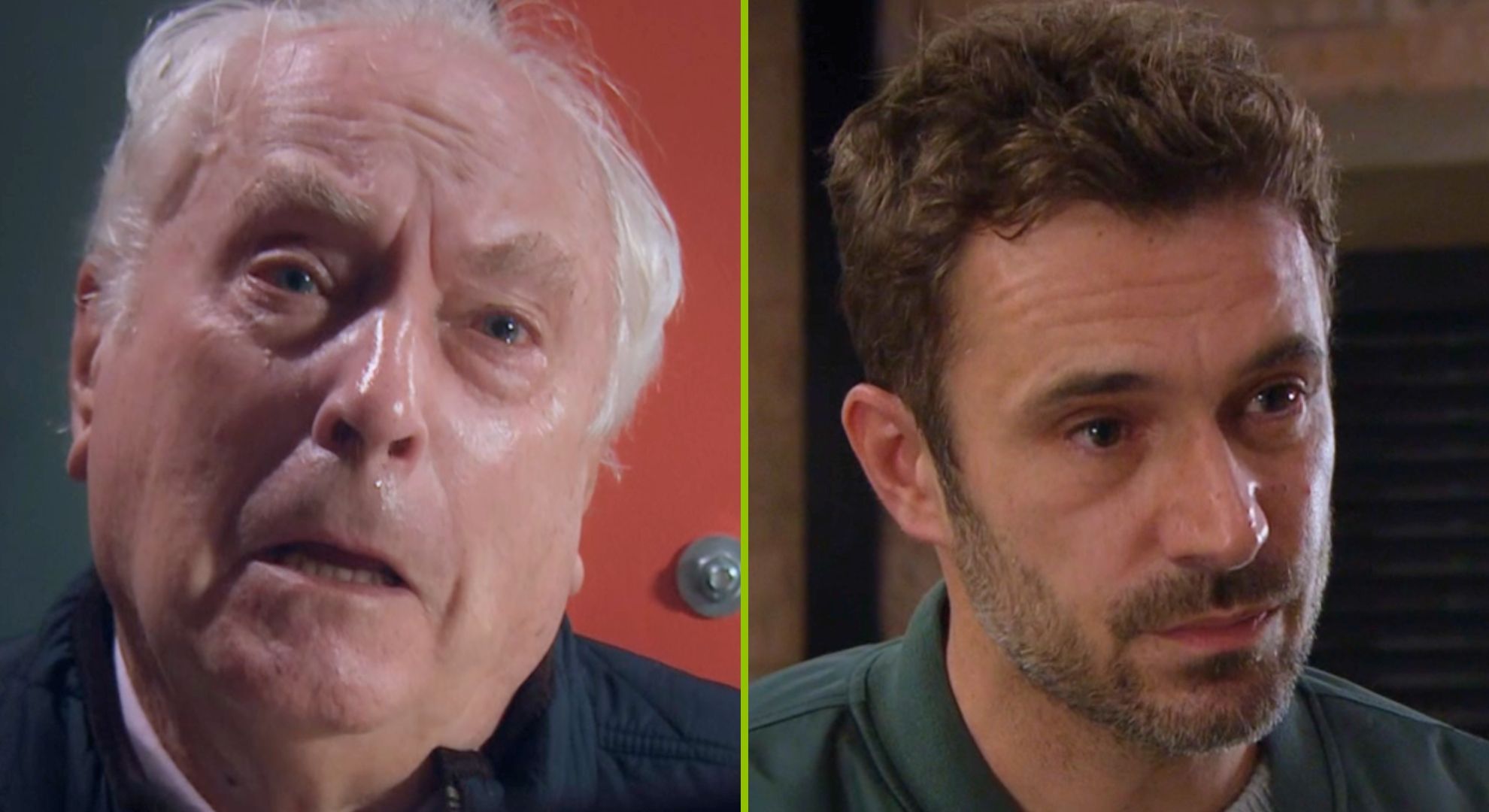 Split image of Anthony Fox and John Sugden (Credit: ITV/Comp Emmerdale Insider)